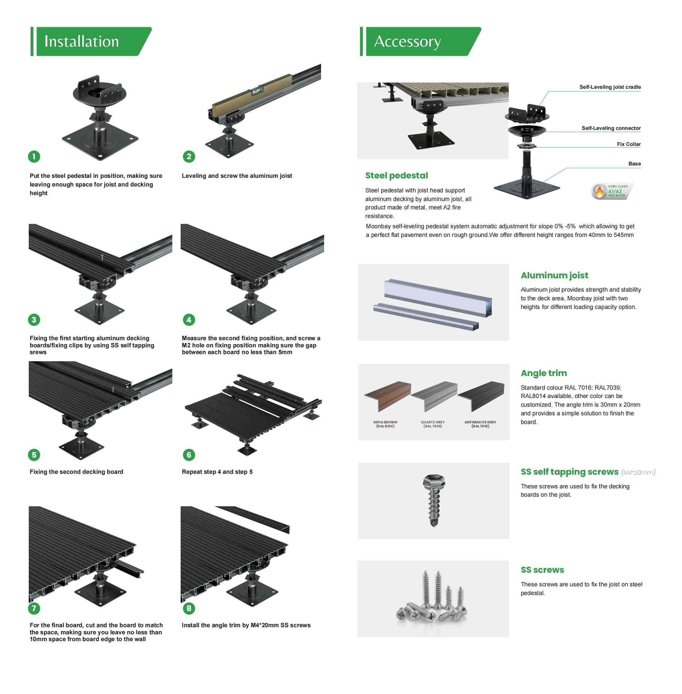 adjustable pedestal aluminium flooring outdoor setup
