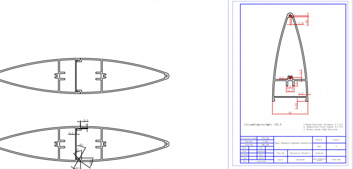 Custom Aluminium Window Louvre - Product Drawing Descriptio