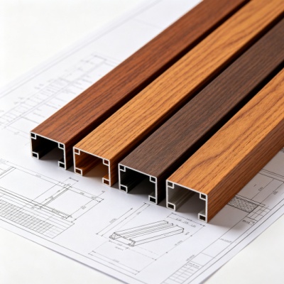Wood grain aluminium extrusions 