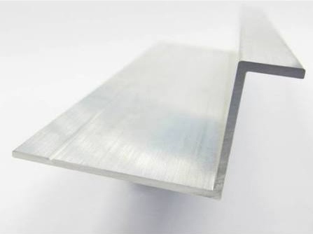 Extruded Z aluminium profile dimension drawing with flange width, web height and wall thickness specifications