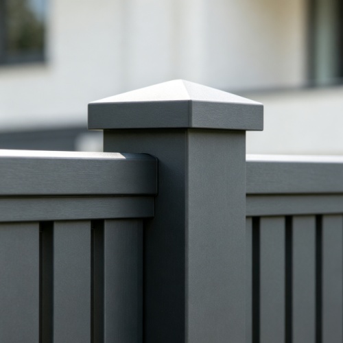 Aluminum fence panel with post kit components laid out for installation, showing panel, post, bracket, and screw set Aluminum fence panel with post kit components laid out for installation, showing panel, post, bracket, and screw set