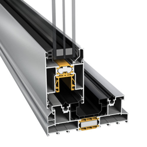 Curtain wall aluminium profile system showing mullion, transom, and pressure plate components Curtain wall aluminium profile system showing mullion, transom, and pressure plate components