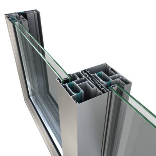 Custom extruded aluminium window profile with multi-chamber design and thermal break groove