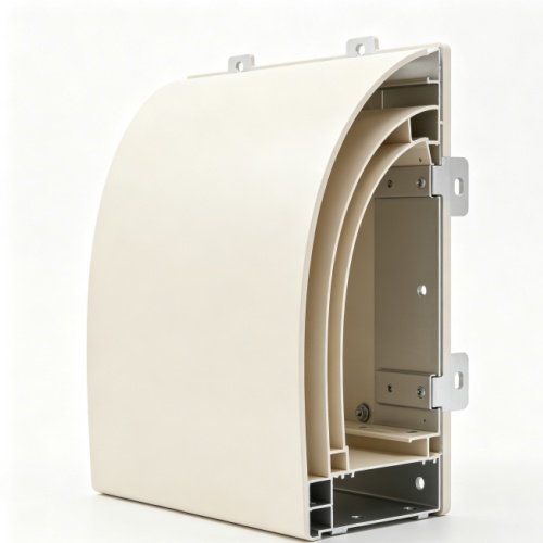 Custom curved aluminium panel with formed radius and powder coated finish Custom curved aluminium panel with formed radius and powder coated finish