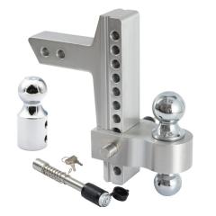 Aluminum tow hitch mounted on pickup truck