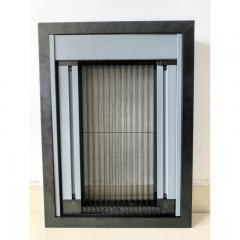 Retractable pleated screen window with aluminum frame
