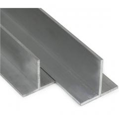 Extruded aluminium T section profile with vertical stem and horizontal crossbar for structural and architectural applications