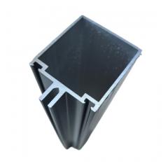 Bridge-cut aluminum alloy profile cross-section with PA66 nylon strip separating interior and exterior aluminum sections for thermal insulation