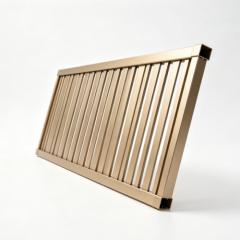Aluminum privacy screen fence panel with modern horizontal slat design, powder coated in matte black, installed in a contemporary residential garden