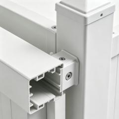 Aluminum picket fence panel with spear-top pickets and black powder coat