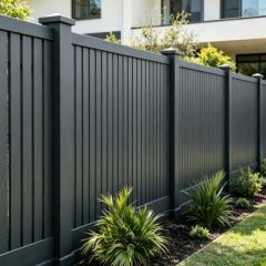 Aluminum garden fence panel with picket top and powder coat finish