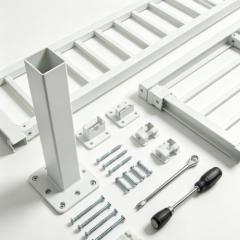 Aluminum pool fence panel with vertical pickets and black finish