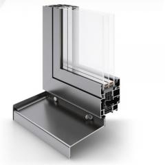 Curtain wall aluminium profile cross-section showing mullion and pressure plate design