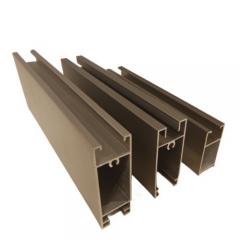 Anodised aluminium window profile with silver metallic surface finish